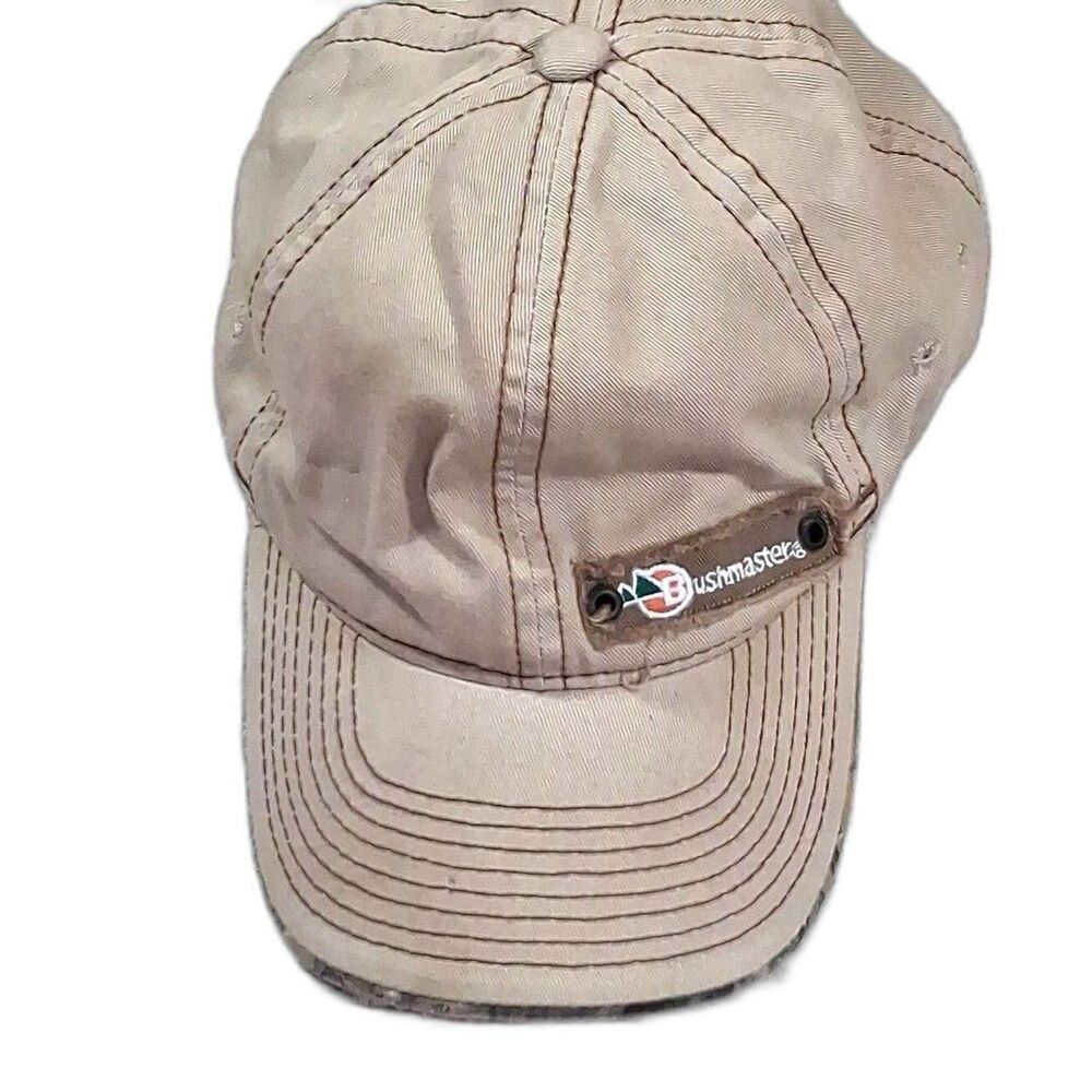 Bushmaster Firearms Logo Tan Strapback Baseball Hat Cap Camo Under Brim Gun Tact